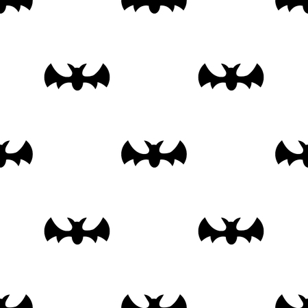 Seamless pattern with black silhouette bats. Halloween texture. Vector illustration for design, web, wrapping paper, fabric, wallpaper.のイラスト素材