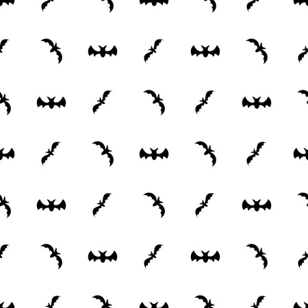 Seamless pattern with black silhouette bats. Halloween texture. Vector illustration for design, web, wrapping paper, fabric, wallpaper.のイラスト素材
