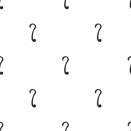 Seamless pattern with hook icon on white background. Vector illustration for design, web, wrapping paper, fabric, wallpaper.のイラスト素材