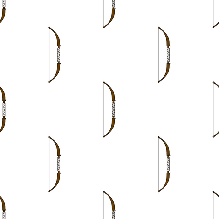 Seamless pattern with bow weapon on white background. Vector illustration for design, web, wrapping paper, fabric, wallpaper.のイラスト素材