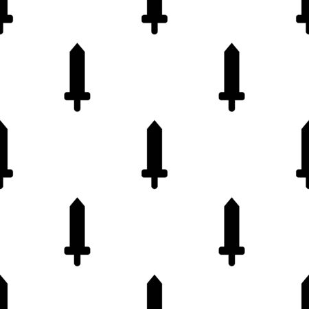Seamless pattern with simple sword icons. Black silhouette of knife. Vector illustration for design, web, wrapping paper, fabric, wallpaper.のイラスト素材