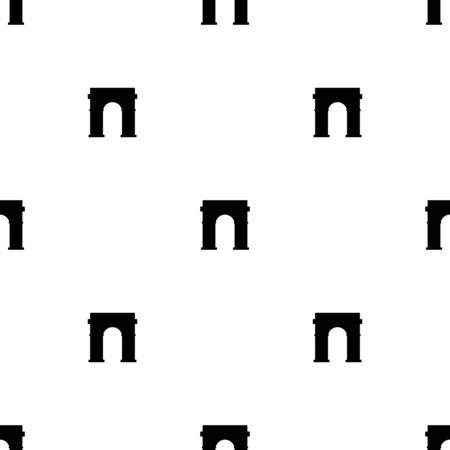 Seamless pattern with triumphal arch icon on white background. Vector illustration for design, web, wrapping paper, fabric, wallpaper.のイラスト素材