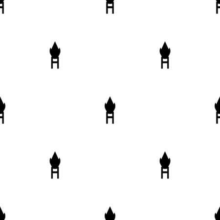 Seamless pattern with black silhouette icon of katar on white background. Medieval weapon sign. Vector illustration for design, web, wrapping paper, fabric, wallpaper.のイラスト素材