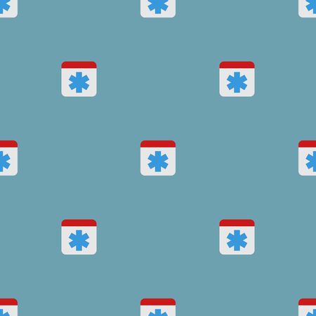 Seamless pattern with medicine sign. First aid icon. Flat style. Vector illustration for design, web, wrapping paper, fabric, wallpaper.のイラスト素材