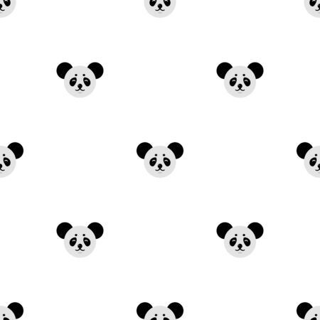 Seamless pattern with cute panda. Vector illustration for design, web, wrapping paper, fabric, wallpaper.のイラスト素材