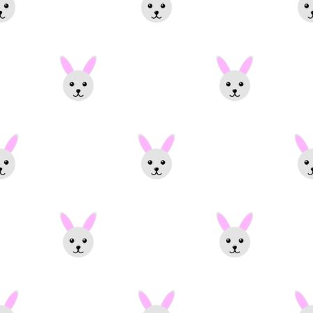 Seamless pattern with cute rabbit. Vector illustration for design, web, wrapping paper, fabric, wallpaper.のイラスト素材