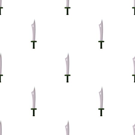 Seamless pattern with cartoon sword icons. Vector illustration for design, web, wrapping paper, fabric, wallpaper.のイラスト素材