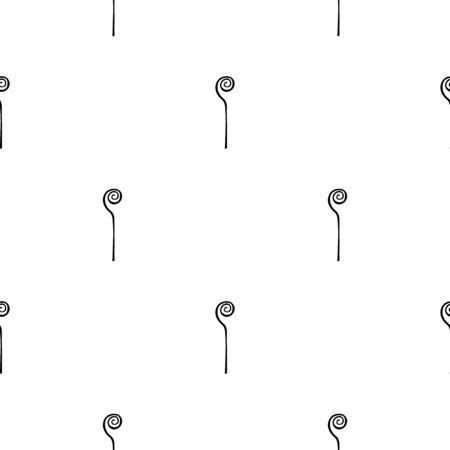 Seamless pattern with black magic staff icon on white background. Magic wand, scepter, stick, rod. Vector illustration for design, web, wrapping paper, fabric, wallpaper.のイラスト素材