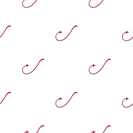 Seamless pattern with red devil tails on white background. Cartoon style. Vector illustration for design, web, wrapping paper, fabric, wallpaper.のイラスト素材