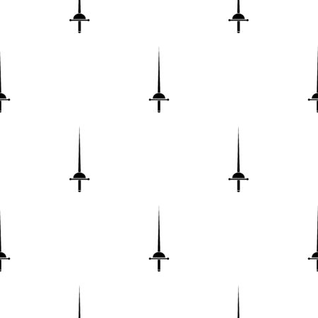 Seamless pattern with silhouette icon of rapiers. Fencing, swordplay. Vector illustration for design, web, wrapping paper, fabric, wallpaper.のイラスト素材