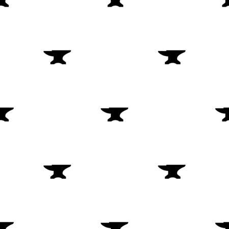 Seamless pattern with black anvil. Blacksmith, repair. Vector illustration for design, web, wrapping paper, fabric, wallpaper.のイラスト素材