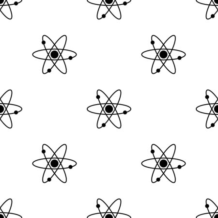 Seamless pattern with atom icon. Vector illustration for design, web, wrapping paper, fabric, wallpaper.のイラスト素材