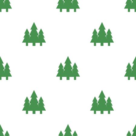 Seamless pattern with fir trees icon. Green ecological sign. Protect planet. Vector illustration for design, web, wrapping paper, fabric, wallpaper.のイラスト素材