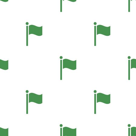 Seamless pattern with flag icon. Green ecological sign. Protect planet. Vector illustration for design, web, wrapping paper, fabric, wallpaper.のイラスト素材