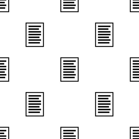 Seamless pattern with document icon on white background. Vector illustration for design, web, wrapping paper, fabric.のイラスト素材