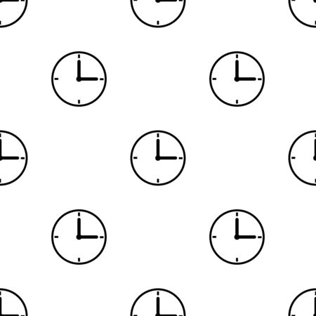 Seamless pattern with clock icon on white background. Time symbol. Vector illustration for design, web, wrapping paper, fabric.のイラスト素材