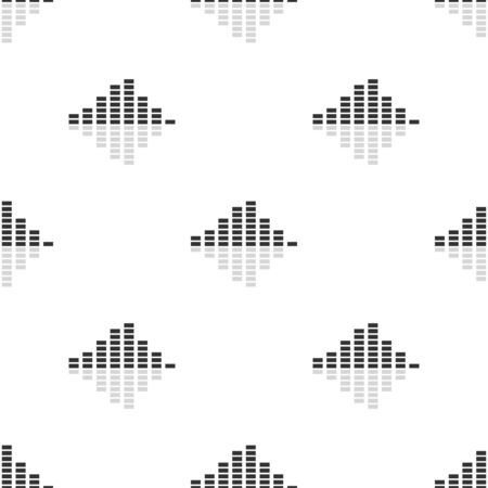 Seamless pattern with equalizer icons on white background. Music recording studio template. Vector illustration for design, web, wrapping paper, fabric.のイラスト素材