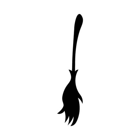 Witch brooms isolated on white background. Halloween decorative element. Vector illustration for any design.のイラスト素材