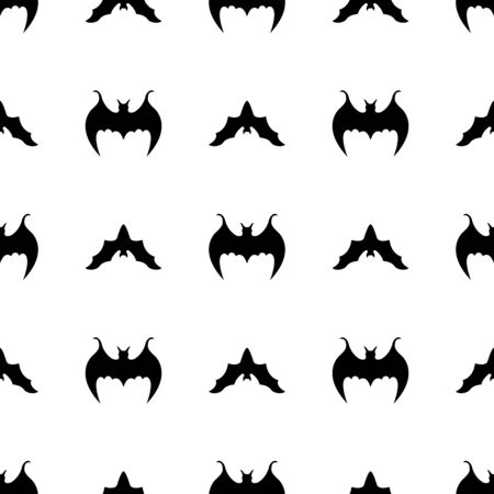 Seamless pattern with black silhouette of bats. Halloween texture. Vector illustration for design, web, wrapping paper, fabric.のイラスト素材