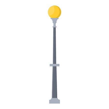 Street light cartoon isolated on white background. Modern and vintage street light. Elements for landscape construction. Vector illustration for any design.のイラスト素材