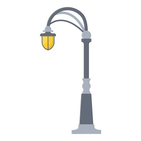 Street light cartoon isolated on white background. Modern and vintage street light. Elements for landscape construction. Vector illustration for any design.のイラスト素材
