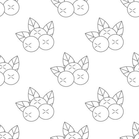 Seamless pattern with blueberries icon on white background. Summer fruits for healthy lifestyle. Organic fruit. Cartoon style. Vector illustration for any design.のイラスト素材