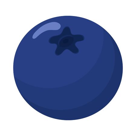 Fresh bright exotic blueberry isolated on white background. Summer fruits for healthy lifestyle. Organic fruit. Cartoon style. Vector illustration for any design.のイラスト素材