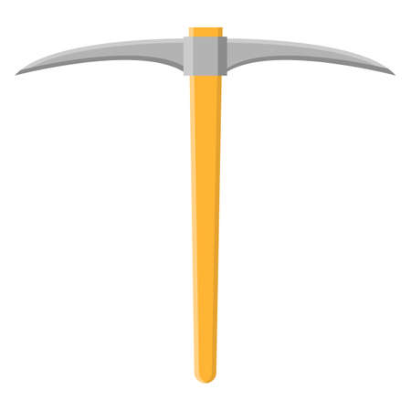 Cartoon pickaxe icon isolated on white background. Gardening tool. Vector illustration in cartoon style for your design.のイラスト素材