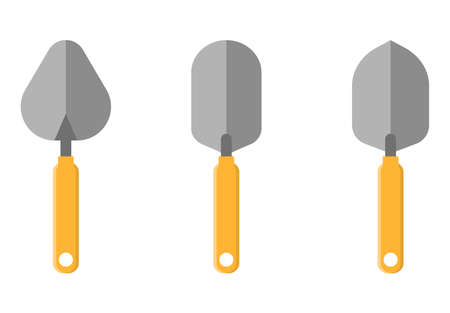 Set of garden trowel spade or shovel icons isolated on white background. Gardening tool. Vector illustration in cartoon style for your design.のイラスト素材
