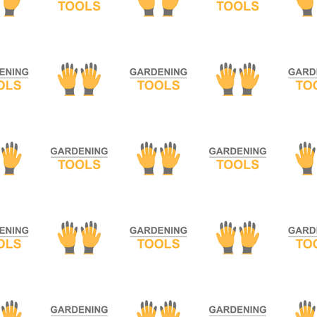 Seamless pattern with cartoon yellow rubber gloves on white background. Gardening tool. Vector illustration for any design.のイラスト素材