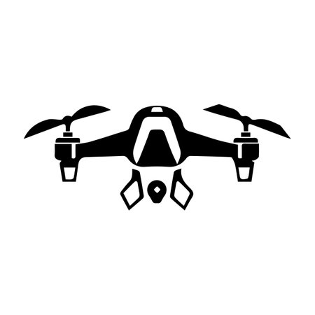 Drone aerial camera icon isolated on white background. Graphic logo design. Vector illustration for any designのイラスト素材