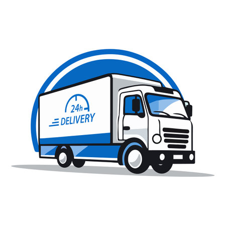 Delivery truck. Delivery service concept. Vector illustration isolated on white backgroundのイラスト素材