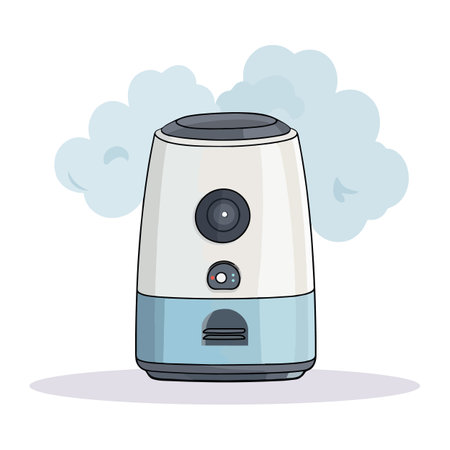 Cartoon humidifier for room, home, flat, office. Equipment, domestic, air purifier, vaporizer. Vector illustration for any designのイラスト素材