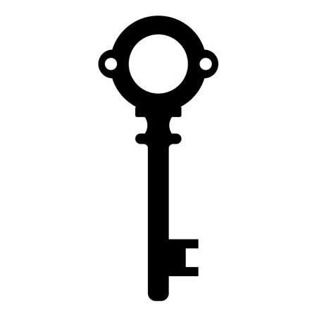 Black simple key isolated on white background. Vector illustration for any designのイラスト素材