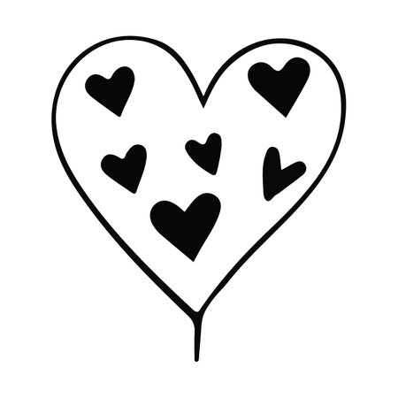 Doodle sketch heart, hand drawn love heart isolated on white background. Vector illustration for any designのイラスト素材