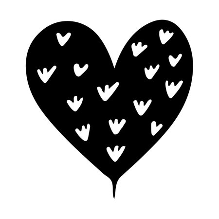 Doodle sketch heart, hand drawn love heart isolated on white background. Vector illustration for any designのイラスト素材