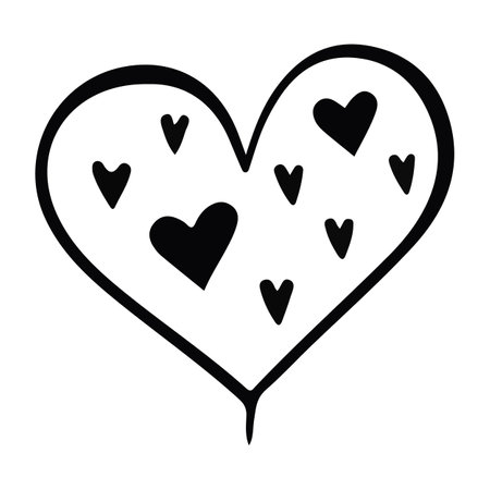 Doodle sketch heart, hand drawn love heart isolated on white background. Vector illustration for any designのイラスト素材
