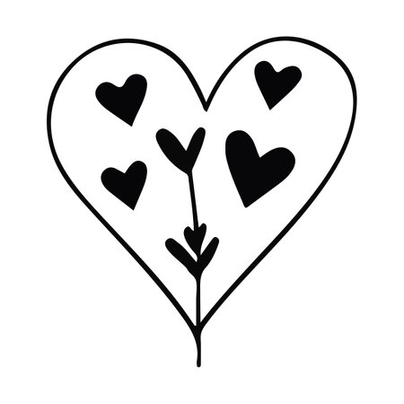Doodle sketch heart, hand drawn love heart isolated on white background. Vector illustration for any designのイラスト素材