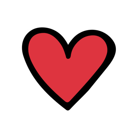Red sketch heart isolated on white background. Hand drawn love heart. Vector illustration for any designのイラスト素材