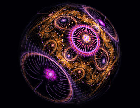 Computer-generated image of abstract fractal ballの写真素材