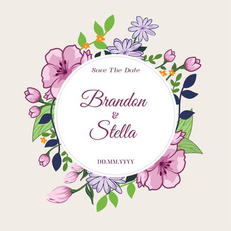 wedding frame flowerのイラスト素材