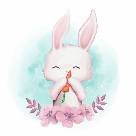 adorable baby animal illustration for nursery, baby shower, and printsのイラスト素材