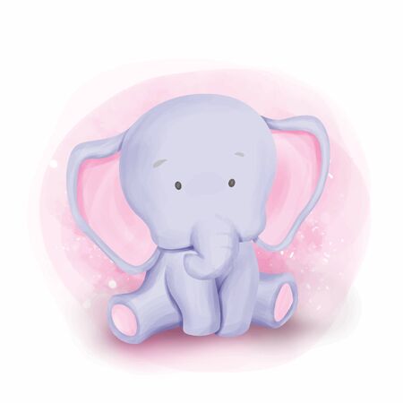 adorable baby animal illustration for nursery, baby shower, and printsのイラスト素材