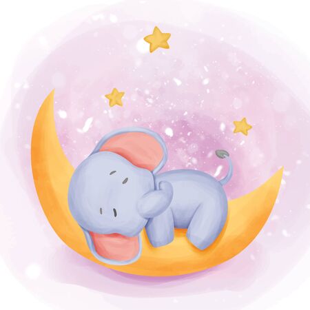 adorable baby animal illustration for nursery, baby shower, and printsのイラスト素材