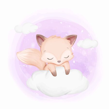 Cute illustration Baby Animal For Nursery, Baby Shower, and Printsのイラスト素材