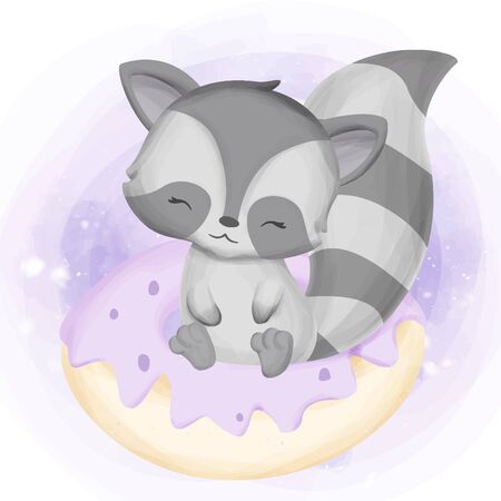 Cute Illustration Baby Animal for Nursery, Baby Shower, and Printsのイラスト素材