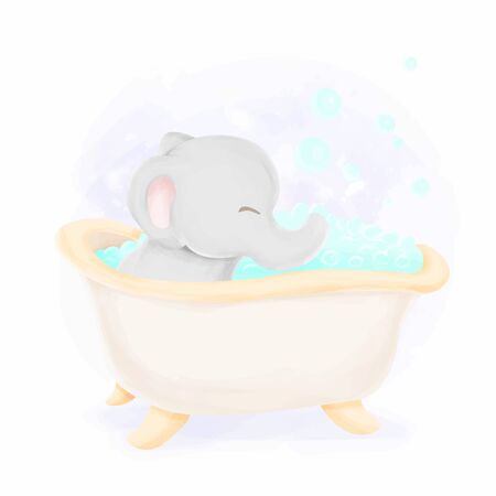 cute baby animal illustration for nursery, baby shower, and printsのイラスト素材