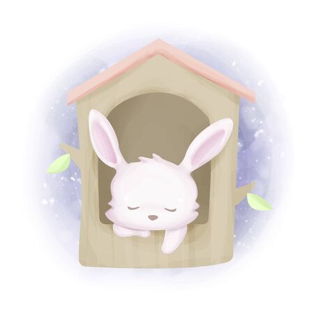 adorable baby animal illustration for nursery, baby shower, and printsのイラスト素材