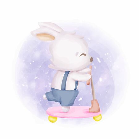 adorable baby animal illustration for nursery, baby shower, and printsのイラスト素材