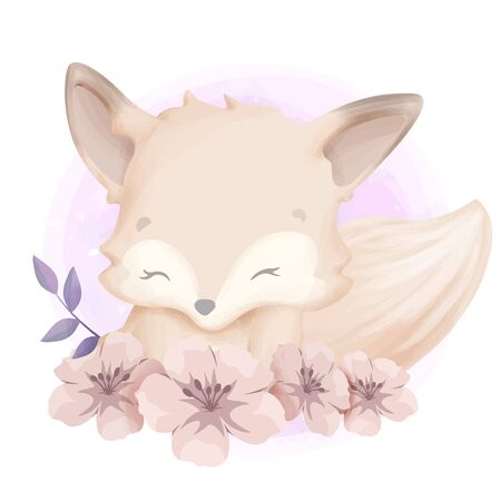alolieli character cute animals for your nursery, baby shower, and printsのイラスト素材